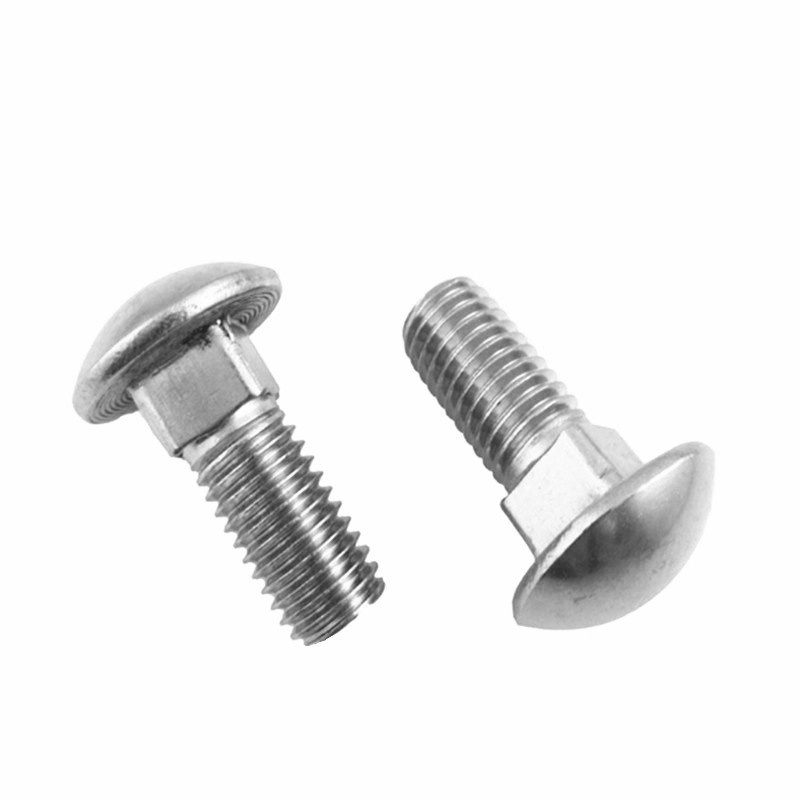 Pack of 10 carriage bolts, M5 x 12 to M16 x 150, DIN 603, A2 stainless steel