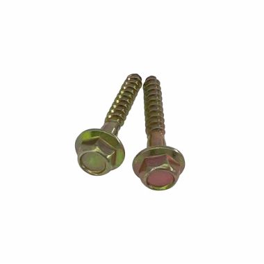 YELLOW ZINC PLATED HEX WASHER HEAD WOOD SCREW
